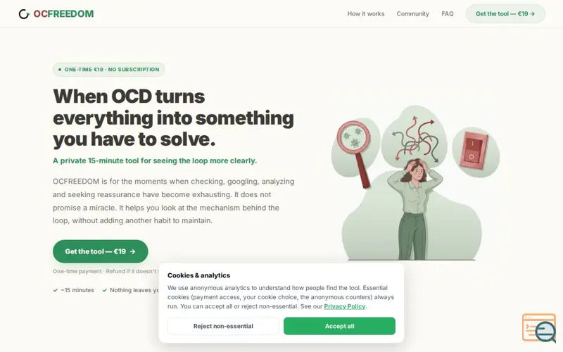 Screenshot of OCFREEDOM OCD Tool