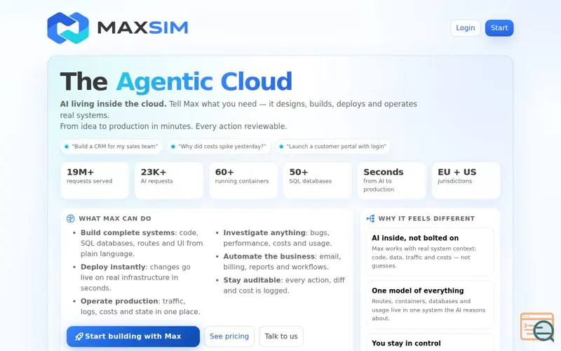 Screenshot of MAXSIM