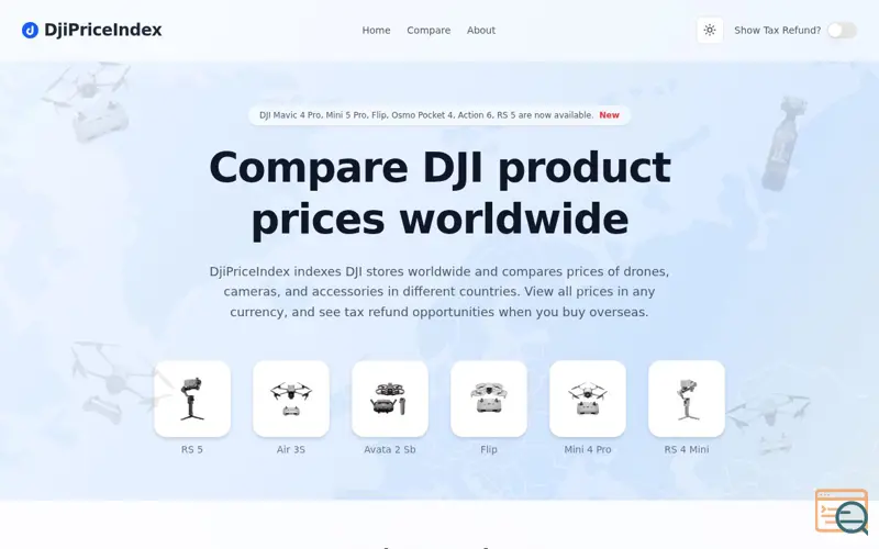 Screenshot of DjiPriceIndex