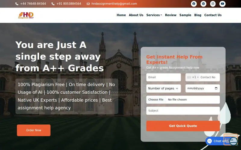 Screenshot of HND Assignment Help