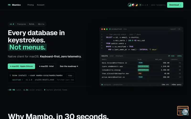 Screenshot of Mambo