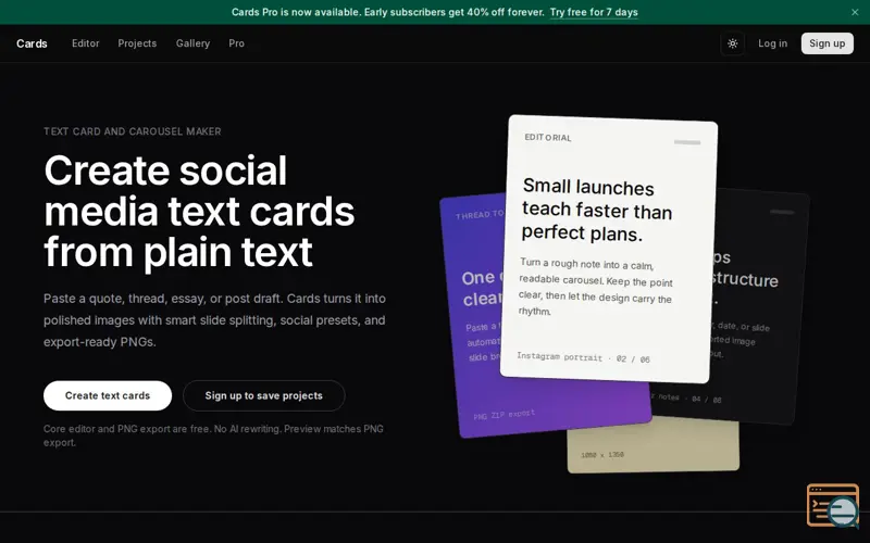 Screenshot of Cards