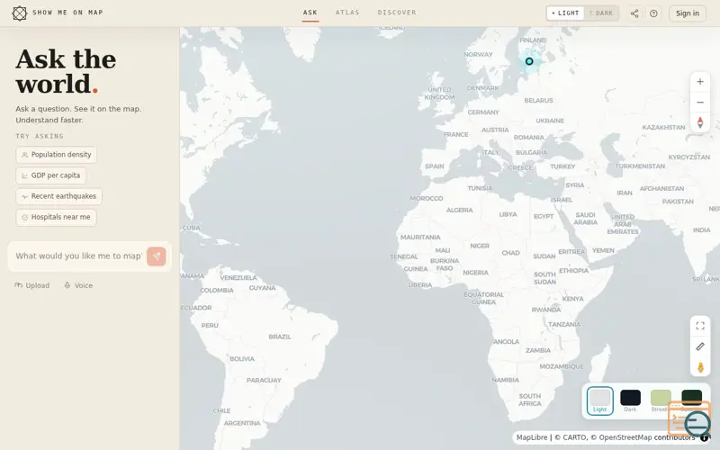 Screenshot of ShowMeOnMap