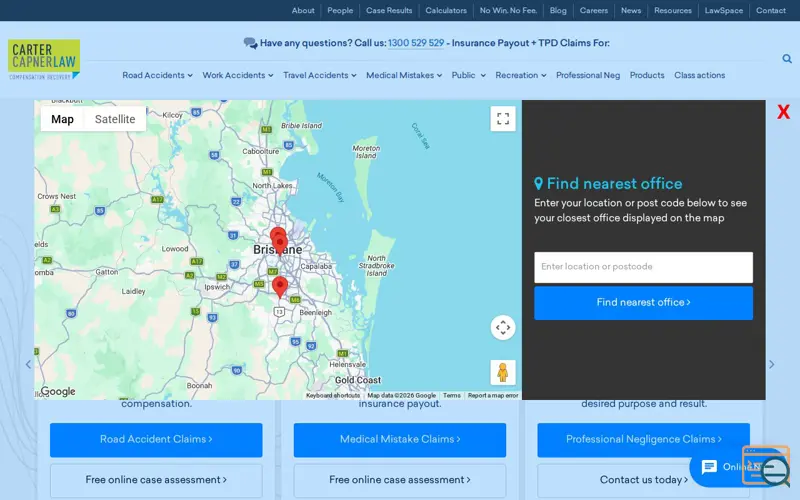Screenshot of Carter Capner Law