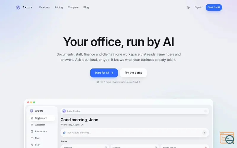 Screenshot of Axzura — Compliance Without the Complexity