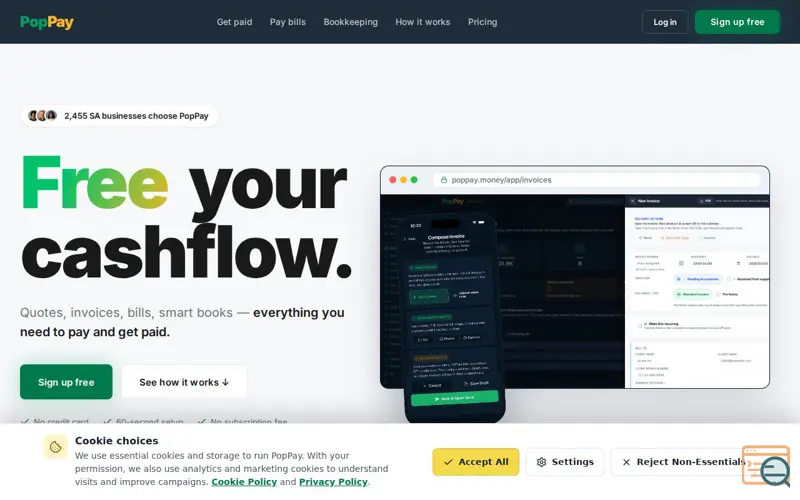 Screenshot of PopPay