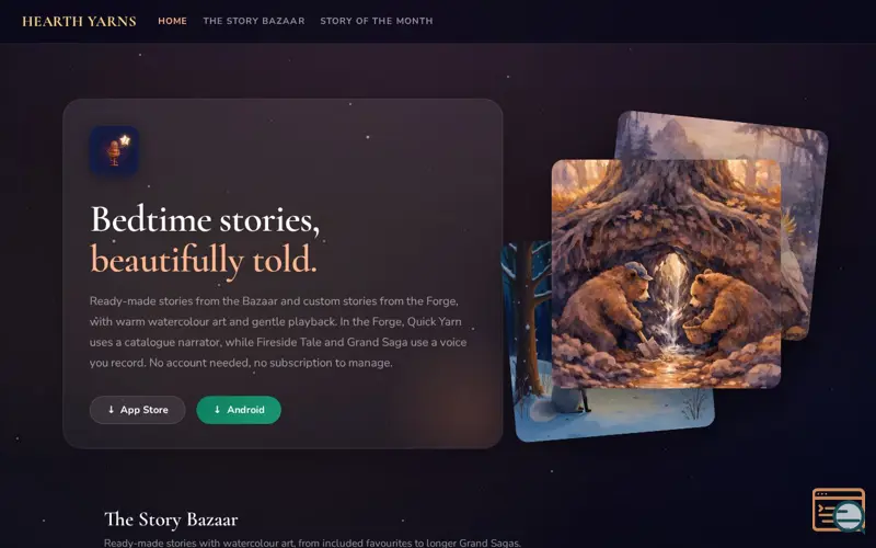 Screenshot of Hearth Yarns