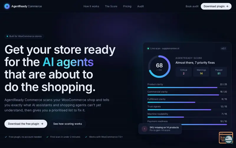 Screenshot of AgentReady Commerce