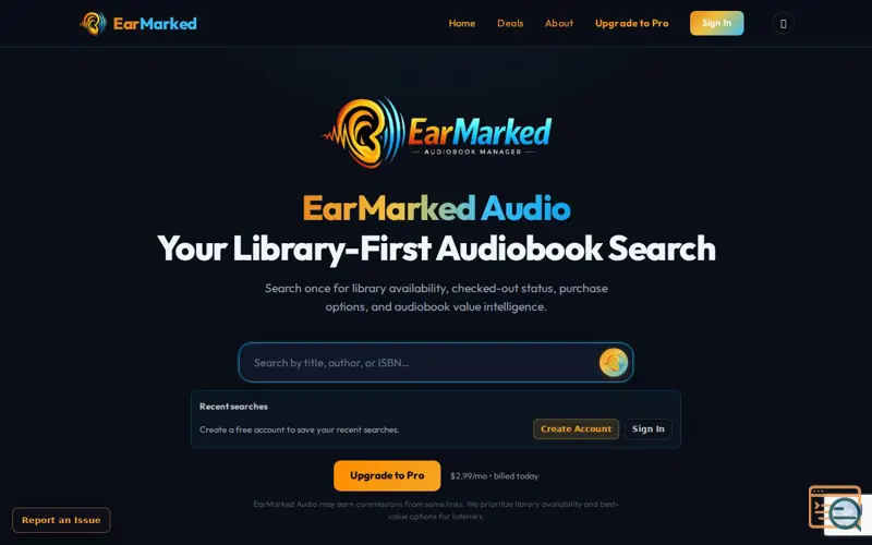 Screenshot of EarMarked