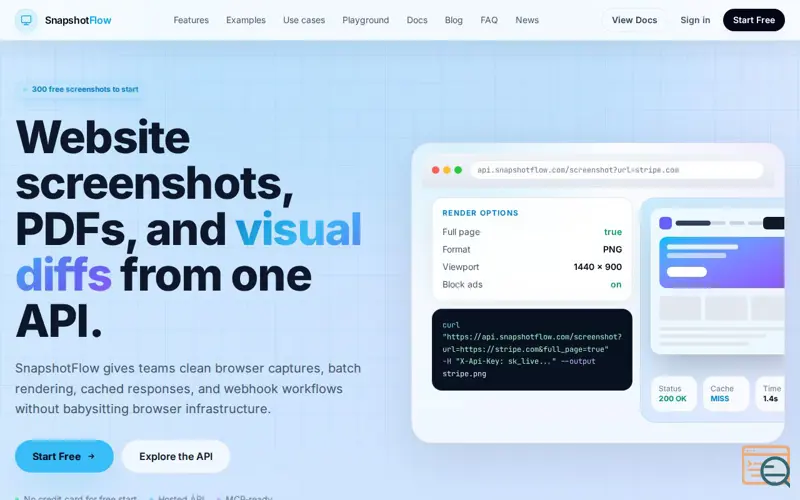 Screenshot of SnapshotFlow