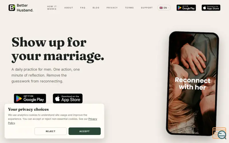 Screenshot of Better Husband: Relationship Tracker App