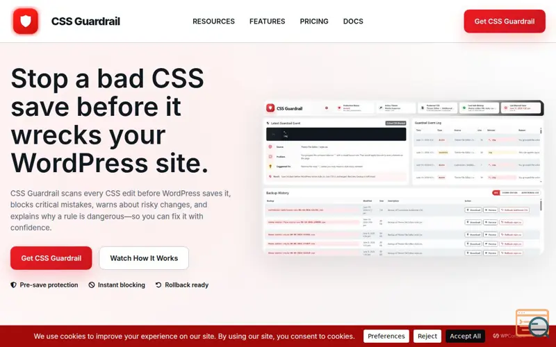 Screenshot of CSS Guardrail