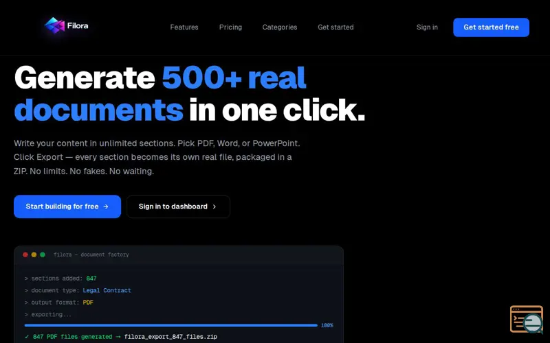 Screenshot of Filora