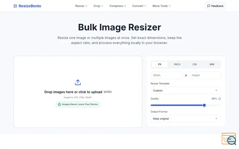 Screenshot of ResizeBento