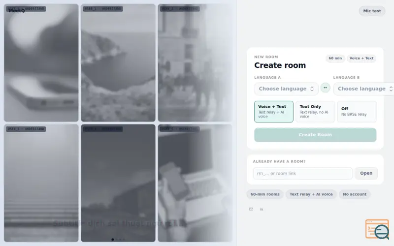 Screenshot of MeetQ