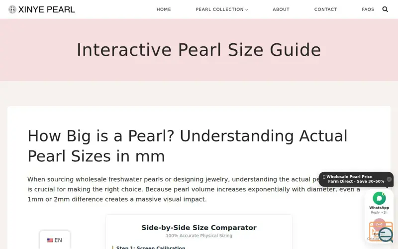 Screenshot of Pearl Sizer & Reference by Xinye Pearl