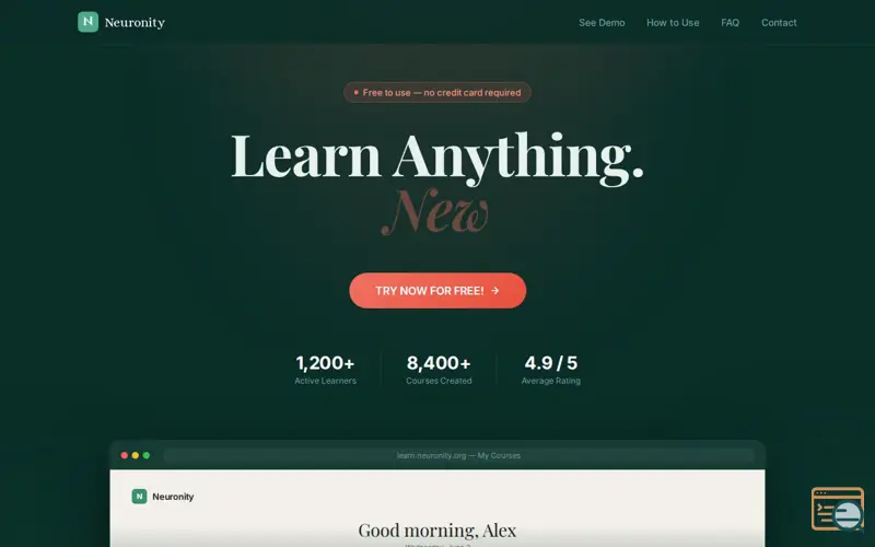 Screenshot of Neuronity