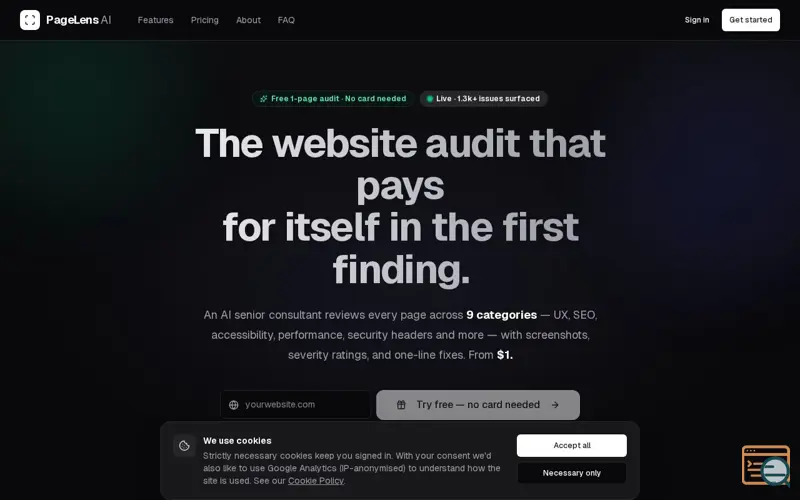 Screenshot of PageLens AI