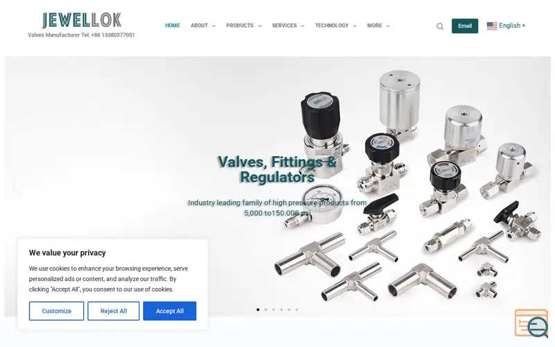 Screenshot of Control Valves And Pressure Regulators, a launch using NetEase Mail