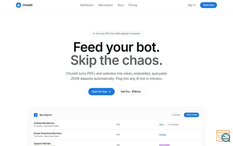 Screenshot of ChunkIT