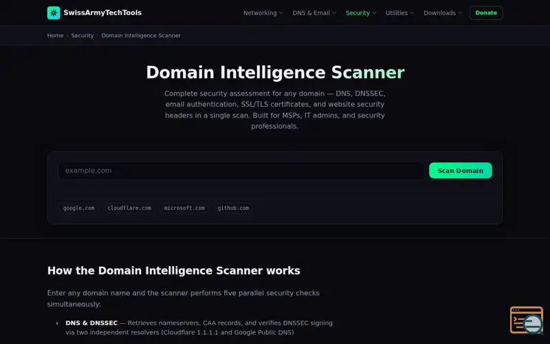 Screenshot of Swissarmytechtools