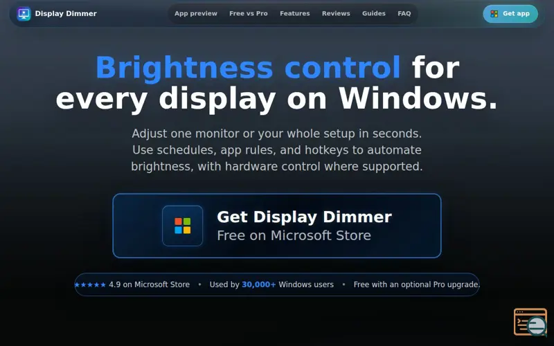 Screenshot of Display Dimmer