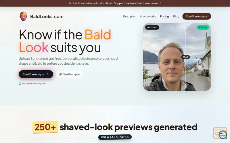 Screenshot of BaldLooks