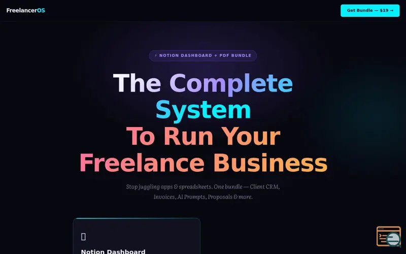 Screenshot of Freelancer OS: Notion Dashboard