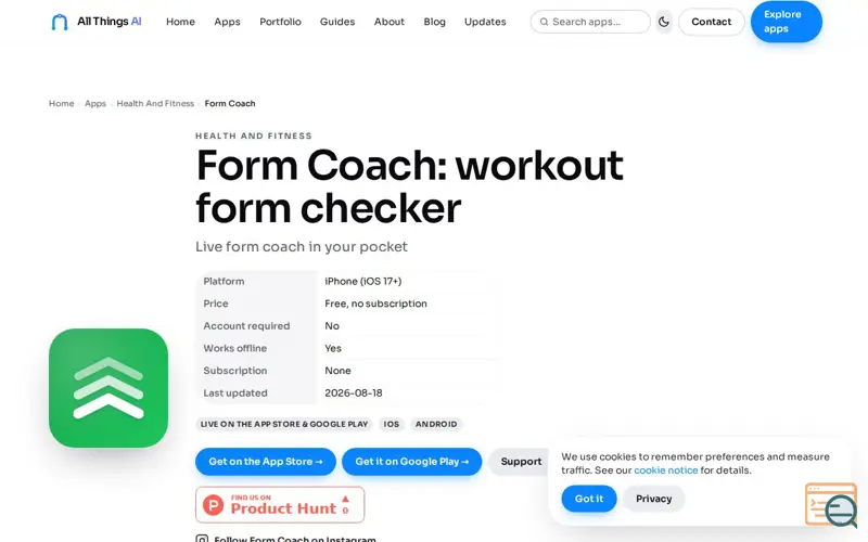 Screenshot of Form Coach