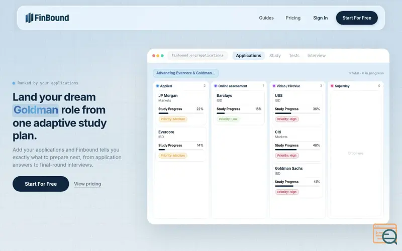 Screenshot of Finbound