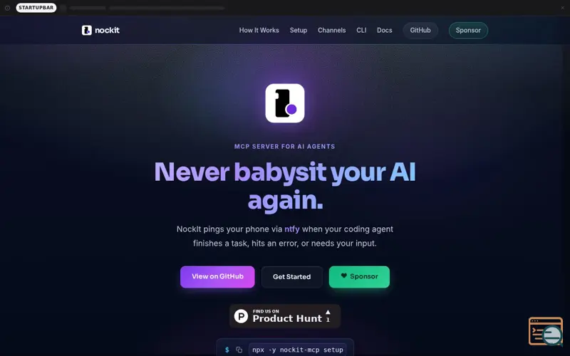 Screenshot of NockIt — Push Notifications for AI Coding Agents (MCP · ntfy)