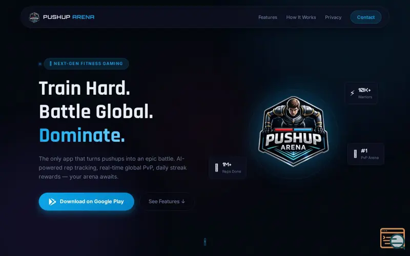 Screenshot of AI Pushup Arena