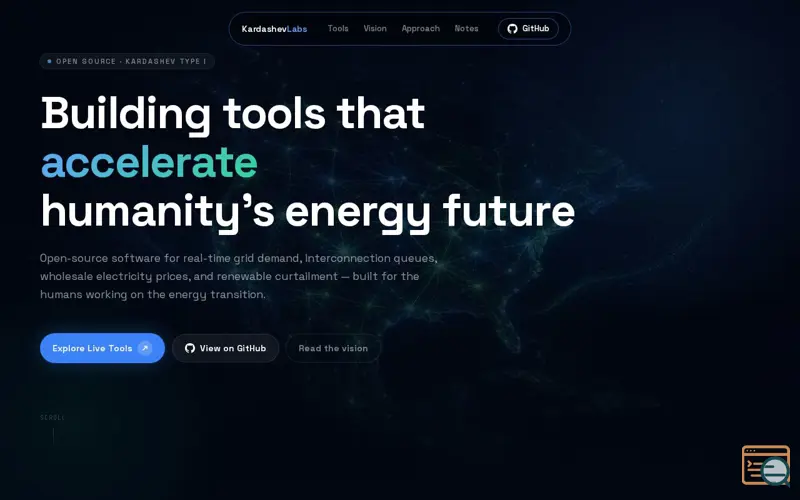 Screenshot of Kardashev Labs