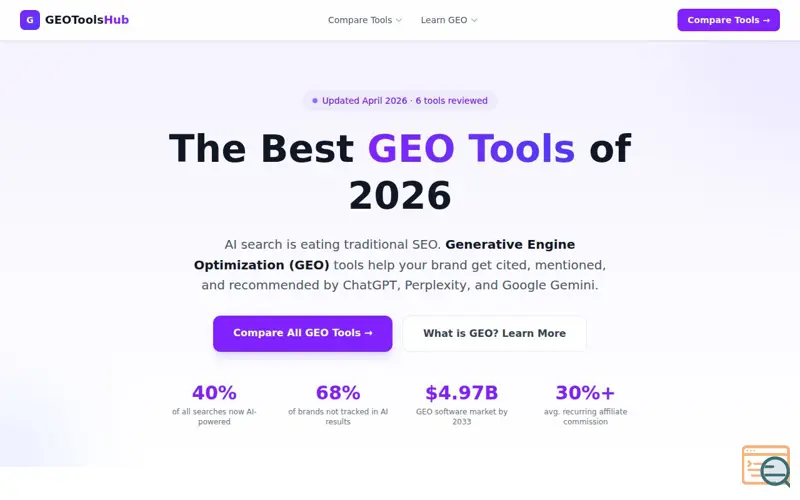 Screenshot of GEOToolsHub, a launch using Nominalia
