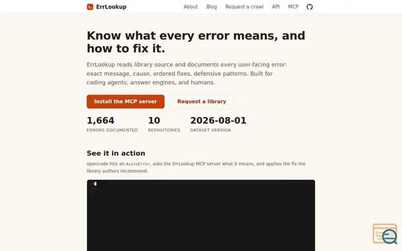 Screenshot of Errors