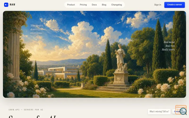 Screenshot of Rawhq, a launch using Dokploy