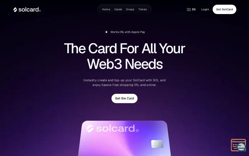 Screenshot of SolCard 