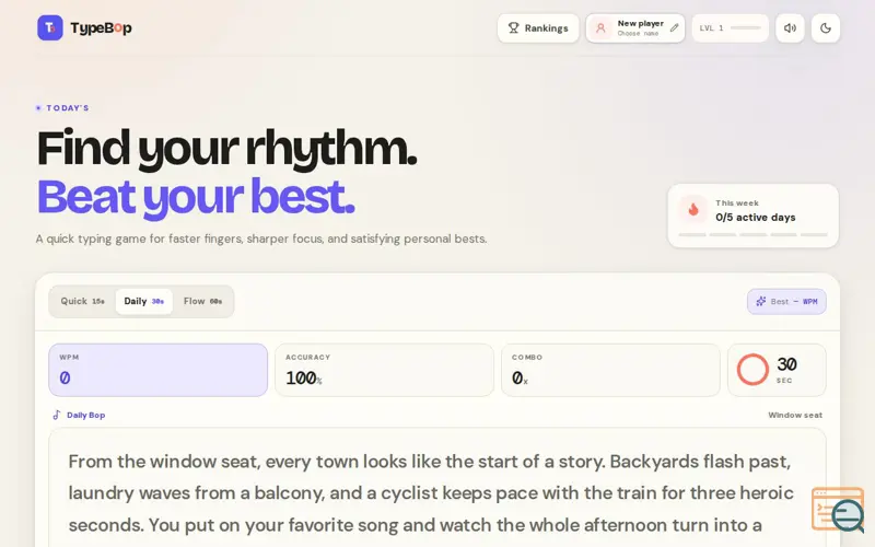 Screenshot of What's Your Typing Speed?