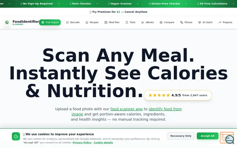 Screenshot of FoodIdentifier