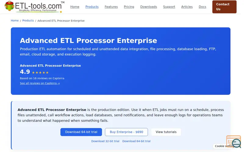 Screenshot of Advanced ETL Processor Enterprise 6.5