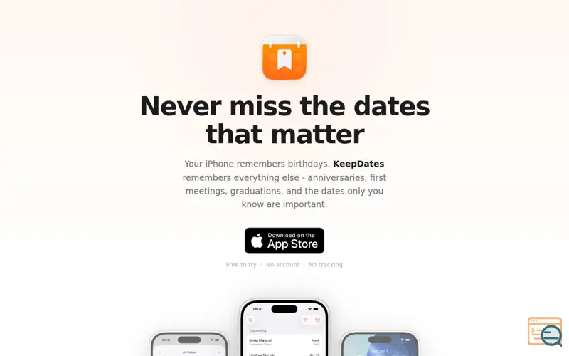 Screenshot of KeepDates