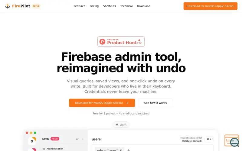 Screenshot of FirePilot
