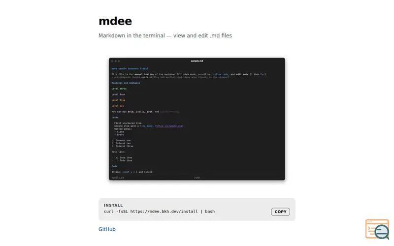 Screenshot of Mdee
