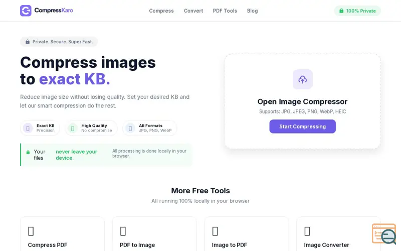Screenshot of CompressKaro