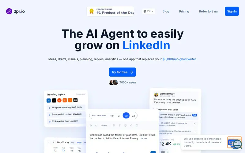 Screenshot of 2pr, a launch using Crisp