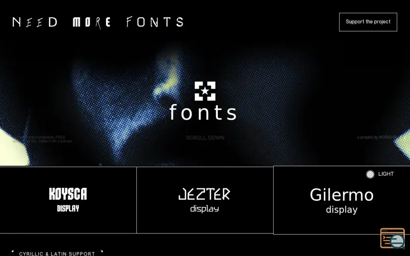 Screenshot of Need More Fonts
