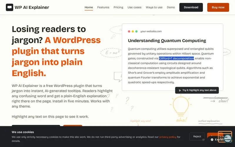 Screenshot of WP AI Explainer, a launch using Cloudways