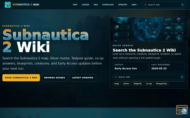 Screenshot of Subnautica 2 Wiki
