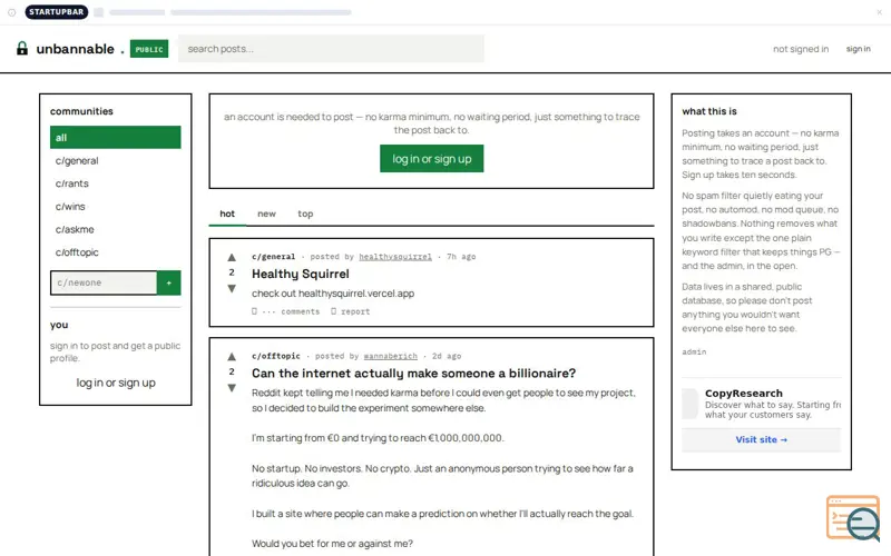 Screenshot of unbannable