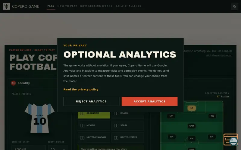 Screenshot of Coperogame